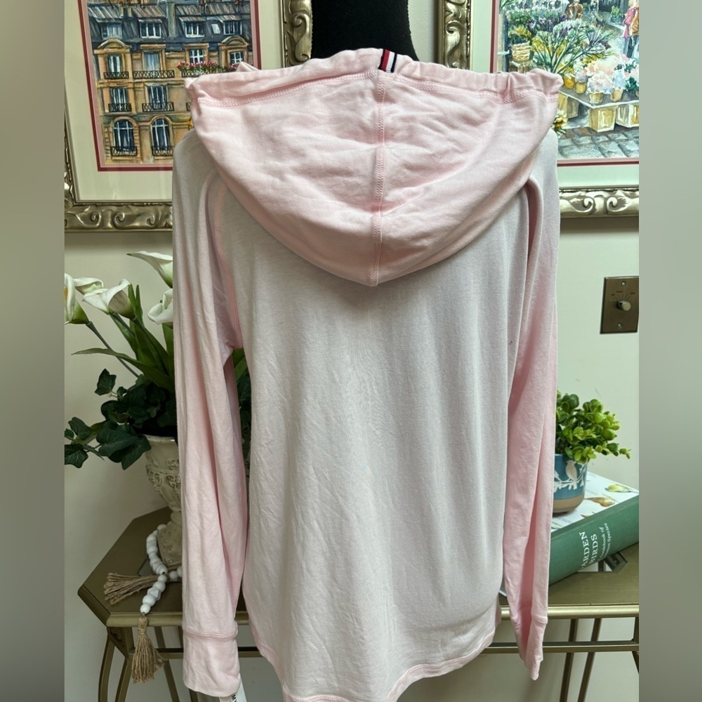 TOMMY HILFIGER SPORT CASUAL ATHLEISURE PINK LIGHTWEIGHT HOODIE TOP SZ SMALL NWT - Picture 3 of 8